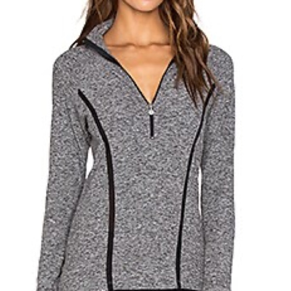 BEYOND YOGA Space dye Lattice Half-Zip Pullover in Black & White size S